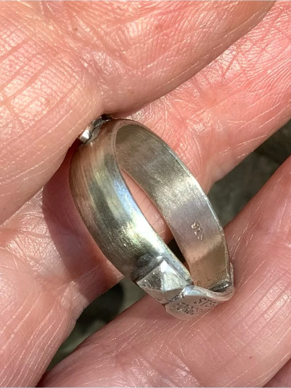 Sterling Forget-Me-Not Engraved Silver Ring , size 6